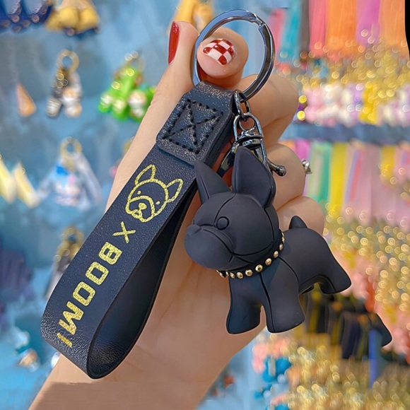 Adorable French Bulldog Keychain/ Bag Charm - Cute & Frenchie Bulldog NWT - Picture 3 of 5